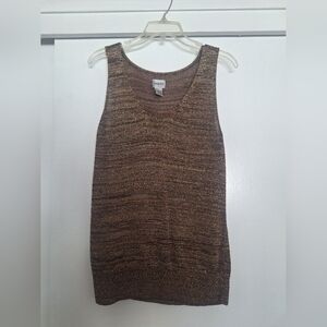 Chico's Metallic Gold Knit Tank Top